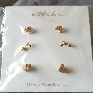 Ettika 18K gold-plated Earring Trio
